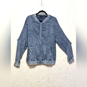 2X Torrid Blue Faded Distressed Jacket